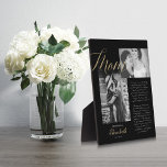 Placa Expositora Querida mamá | Foto del mensaje del Boda de guión<br><div class="desc">Verdaderamente especial y memorable madre del regalo de la novia de la foto de la hija y mensaje de la placa negra. Dale un hermoso regalo personalizado a tu madre en el día de tu boda que ella apreciará para siempre. Este hermoso regalo personalizado del día de la boda incluye...</div>