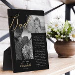 Placa Expositora Querido papá | Foto del mensaje del Boda del guión<br><div class="desc">Verdaderamente especial y memorable padre del regalo de la novia de la foto de la hija y mensaje de la placa negra. Dale un hermoso regalo personalizado a tu padre en el día de tu boda que él apreciará para siempre. Este hermoso regalo personalizado del día de la boda incluye...</div>