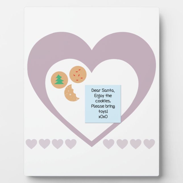 Placa Expositora Queridos Santa Cookies Traen Juguetes Corazón Púrp (Frente)