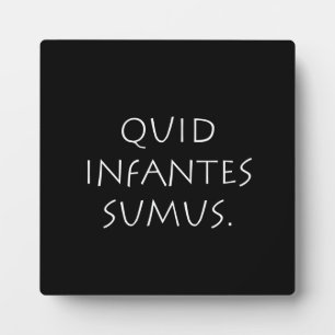 Placa Expositora Quid infantes sumus