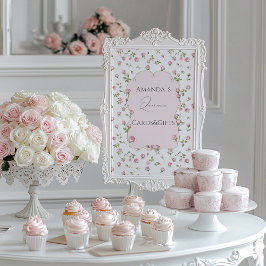 Placa Expositora Quinceanera Rubor Pink Rose Cumpleaños