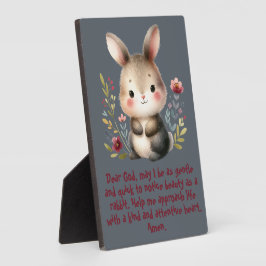 Placa Expositora Rabbit Woodland Kids Christian Prayer on Grey |