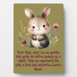 Placa Expositora Rabbit Woodland Kids Christian Prayer sobre el ver