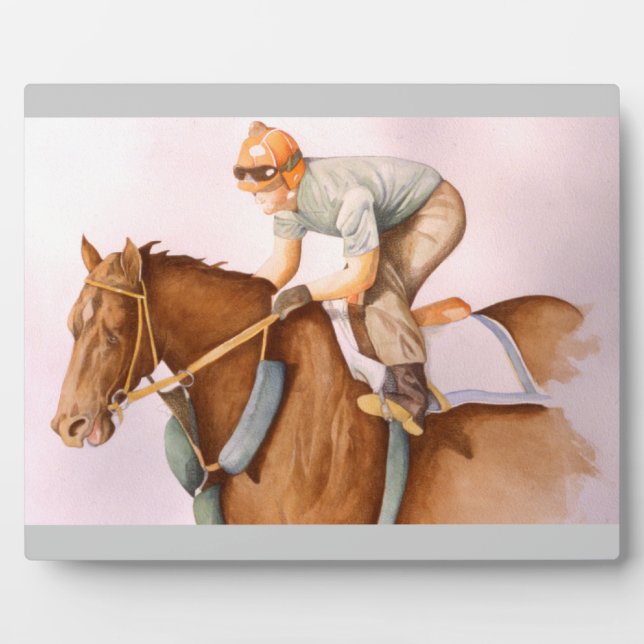 Placa Expositora Race Horse y Jockey (Frente)