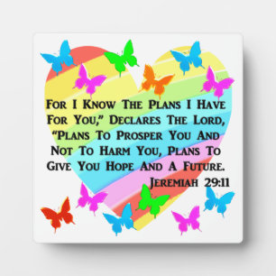 PLACA EXPOSITORA RAINBOW Y HEARTS JEREMIAH 29:11