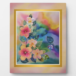 Placa Expositora Rama de manantial de color de agua colorida con fl