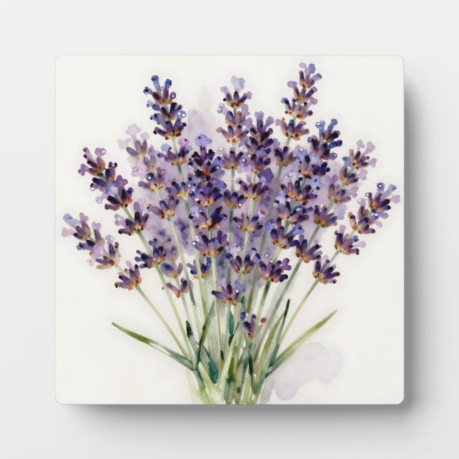 Placa Expositora Ramo Floral de Lavanda Acuarela (Frente)