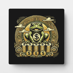 Placa Expositora Rana de dinero, sapo afortunado, Jin Chan - Suerte