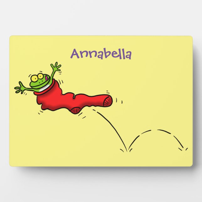 Placa Expositora Rana dulce en un personalizado de salto de calcetí (Frente)