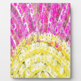 Placa Expositora Rayo de sol en amarillo y fucsia