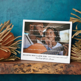 Placa Expositora Razones por las que te amo | Foto de pareja person