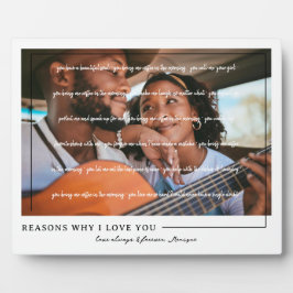 Placa Expositora Razones por las que te amo | Foto de parejas perso