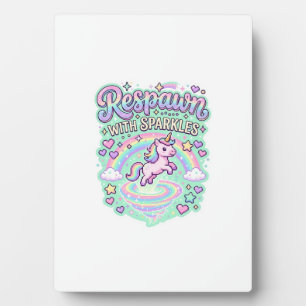 Placa Expositora Reaparición de Unicornio con Purpurina Vector Prem