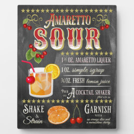 Placa Expositora Receta de Amaretto Sour Chalkboard