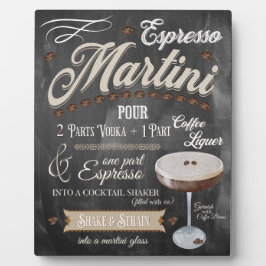 Placa Expositora Receta de Espresso Martini Chalkboard