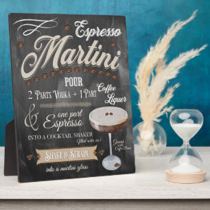 Placa Expositora Receta de Espresso Martini Chalkboard
