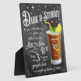 Placa Expositora Receta de pizarra oscura y tormentosa