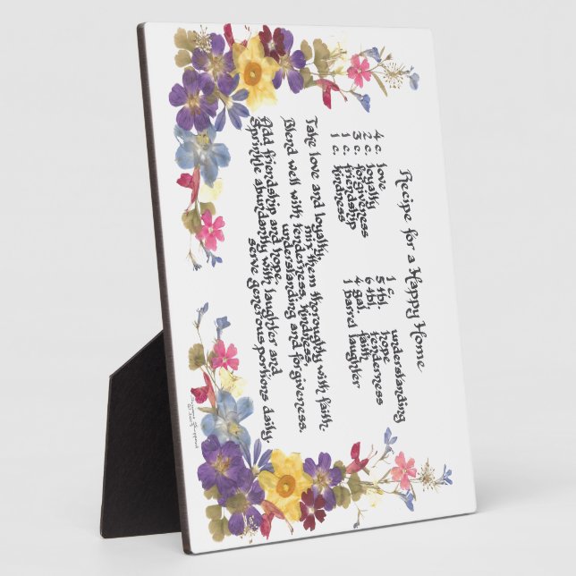 Placa Expositora Receta del hogar feliz (Lado)