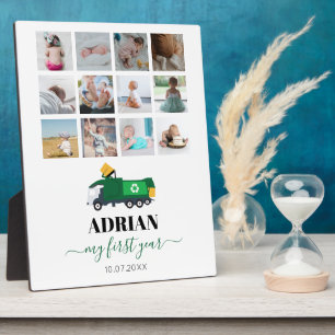 Placa Expositora Reciclando Camión Bebé Fotos del primer año