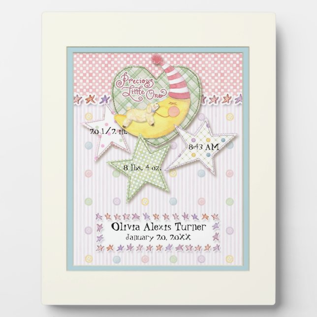 Placa Expositora Recién Nacido Nacida Nacida Nacida Niña Acuarela E (Frente)