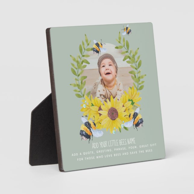 Placa Expositora RECIÉN NACIDO PRESUPUESTO FOTO Regalos Sunflowers  (Anverso)