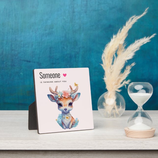 Placa Expositora Recordatorio de amor con un venado bebé (in situ)