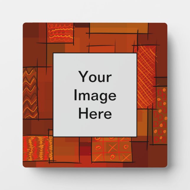 Placa Expositora Rectángulos, patrón de retracción, garabato. Tejid (Frente)