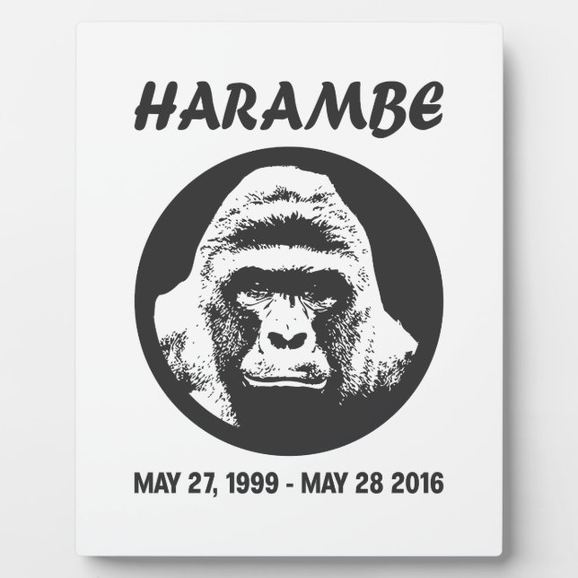 Placa Expositora Recuerde Harambe (Frente)