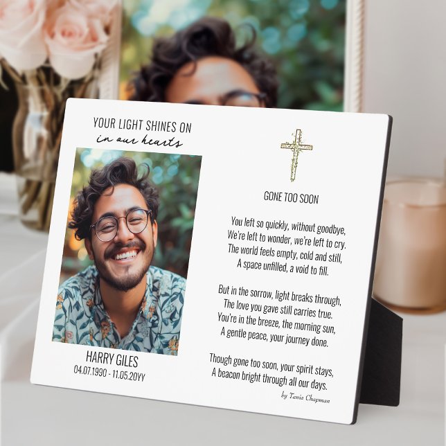 Placa Expositora Recuerden a Plaque con Poema y Visualización de Fo (Remembrance photo plaque with photo and poem by Darling & May)