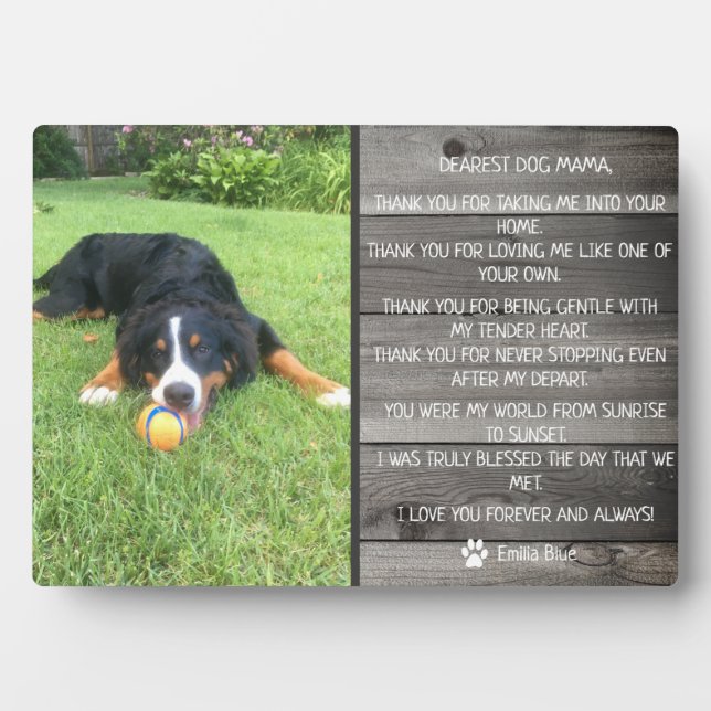 Placa Expositora Recuerdo conmemorativo rústico para perros (Frente)