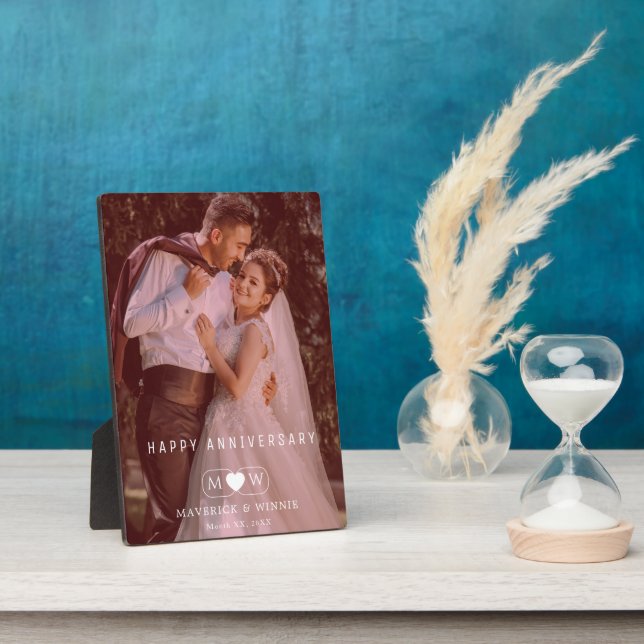 Placa Expositora Recuerdo de aniversario contemporáneo personalizad (Lado)