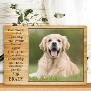 Placa Expositora Recuerdo de cita de amante del perro de la foto rú