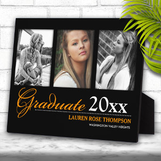 Placa Expositora Recuerdo de Colaje de Fotos de Graduación Trio