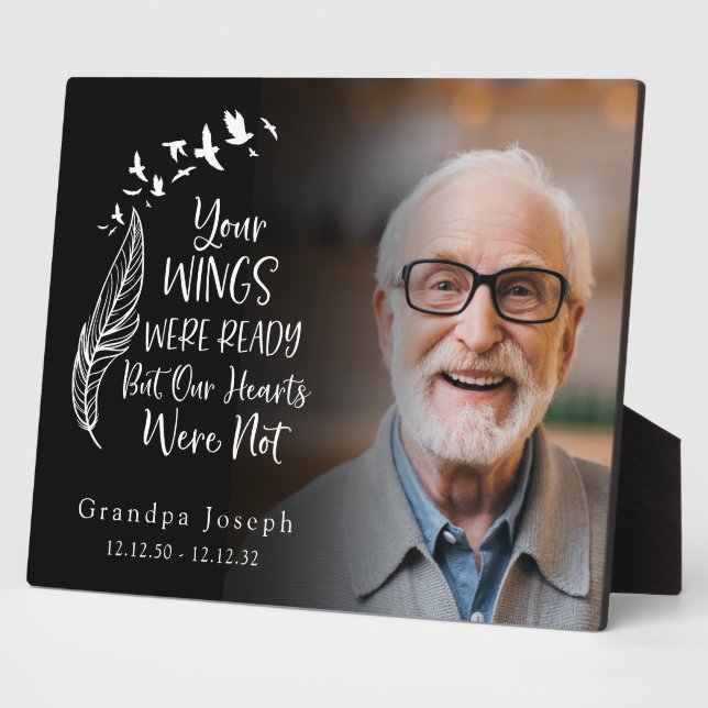 Placa Expositora Recuerdo de Foto de Memorial Familiar 'Las Alas Es (Lado)