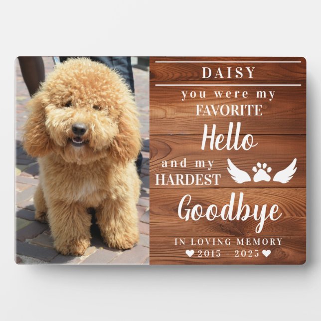 Placa Expositora Recuerdo de Foto en Amarilla Huellas de Patas Memo (Frente)