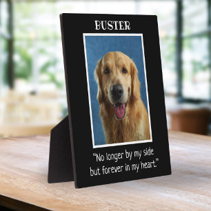 Placa Expositora Recuerdo de foto memorial de mascota perro blanco 