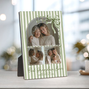 Placa Expositora Recuerdo de foto personalizado de abuela en verde