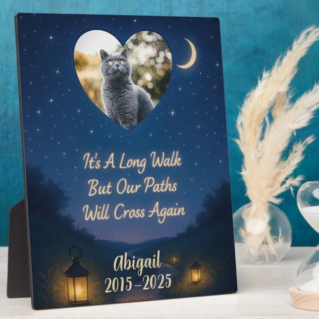 Placa Expositora Recuerdo de Mascota Querida Foto (Personalized pet photo memorial plaque)