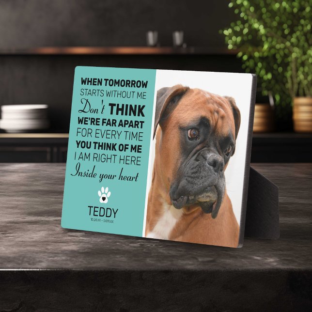 Placa Expositora Recuerdo de Mascota | Recuerdo de Perro Teal (Subido por el creador)