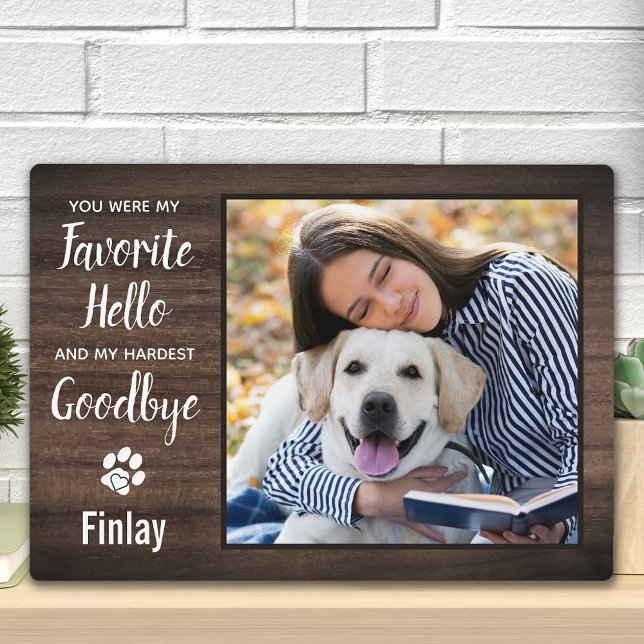 Placa Expositora Recuerdo de Mascota Rústico con Foto Personalizada (Subido por el creador)