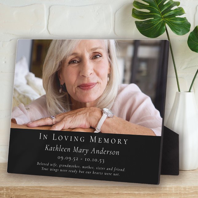 Placa Expositora Recuerdo Foto Negra Tributo Memorial En Memoria (Subido por el creador)