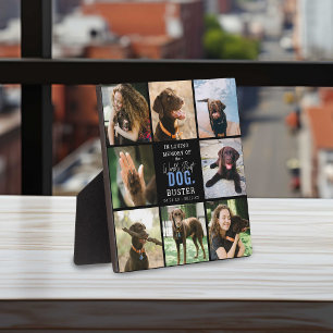 Placa Expositora Recuerdo 'Mejor Perro del Mundo' En Memoria de Amo