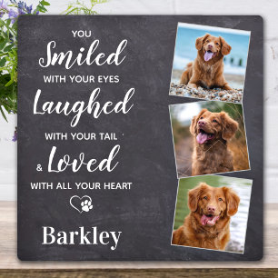 Placa Expositora Recuerdo Personalizado 3 Fotos Memorial de Mascota