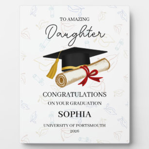 Placa Expositora Recuerdo personalizado de graduación de hija nombr