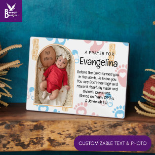 Placa Expositora Recuerdo Personalizado de Oración Cristiana para B