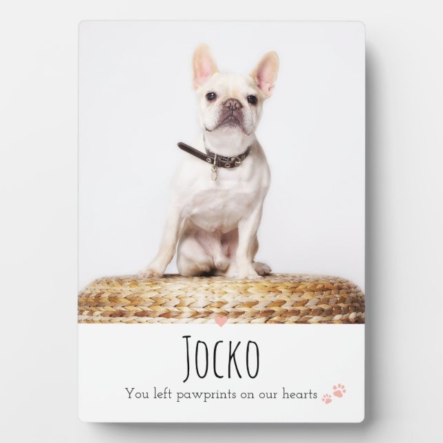 Placa Expositora Recuerdo Personalizado Pérdida de Mascota Memorial (Frente)