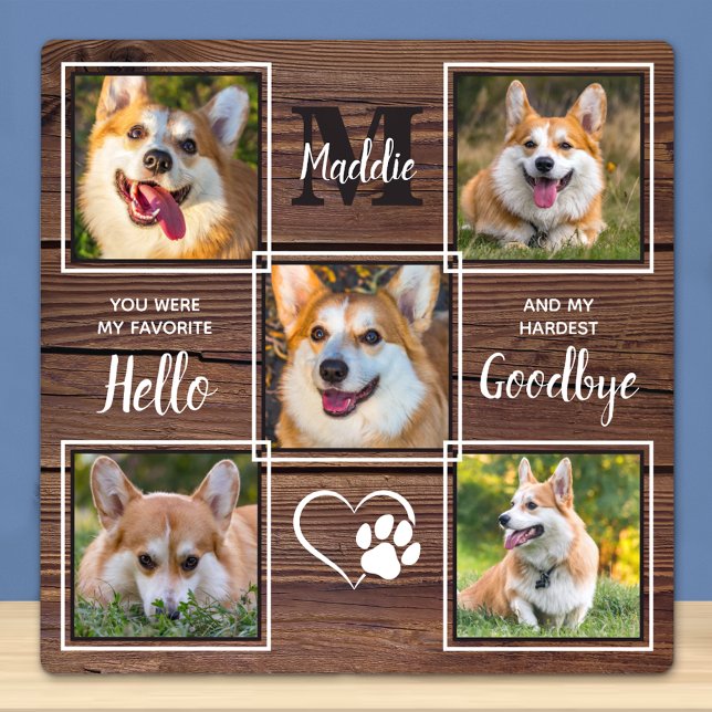 Placa Expositora Recuerdo Personalizado Rústico para Perro con 5 Co (Subido por el creador)