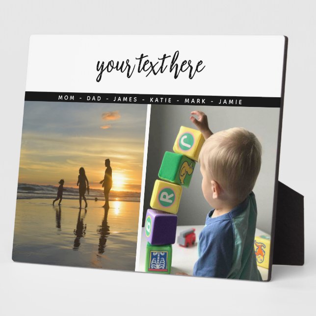 Placa Expositora Recuerdos de amor familiar personalizados con 2 fo (Lado)