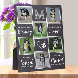 Placa Expositora Recuerdos de Memoriales de Perros Mascota Colage d