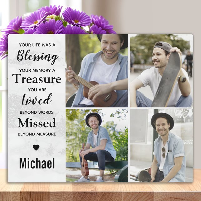 Placa Expositora Recuerdos del Collage de fotos de mármol moderno (Subido por el creador)